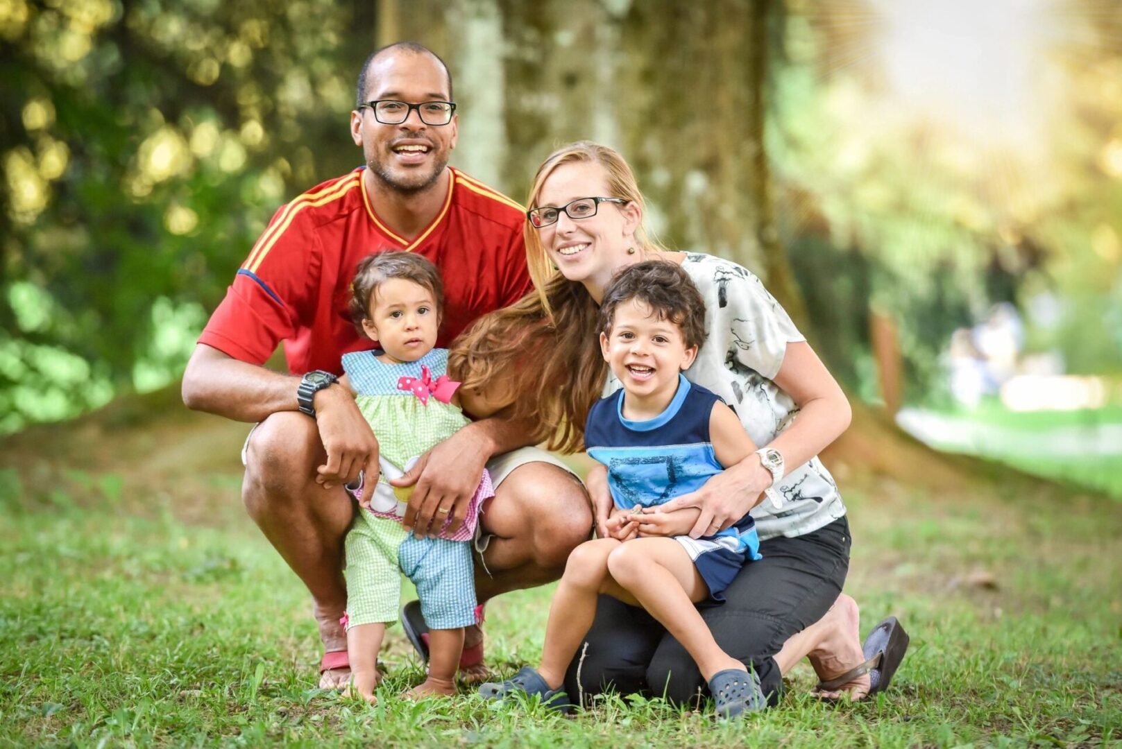 Family is enjoying a day in the park